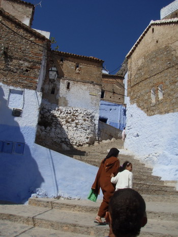 Woman on stairs